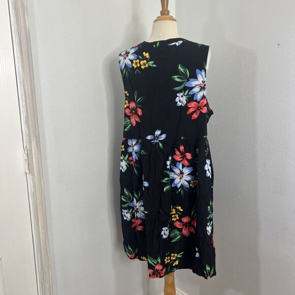 Old Navy Dress Womens Extra Large Floral Empire Waist Lace Up Sleeveless - Picture 4 of 13
